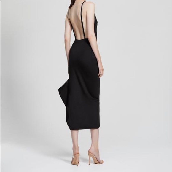 NWT Lexi Zina structured Black scuba MIDI Dress 6 - Picture 2 of 4
